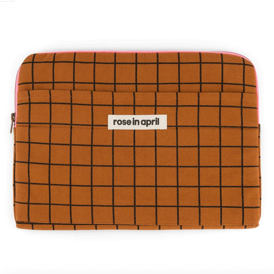 Pochette Ordinateur Octave check ginger