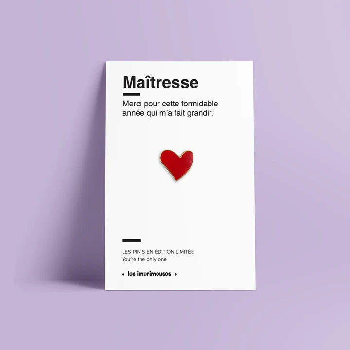 les imprimeuses pins coeur maîtresse
