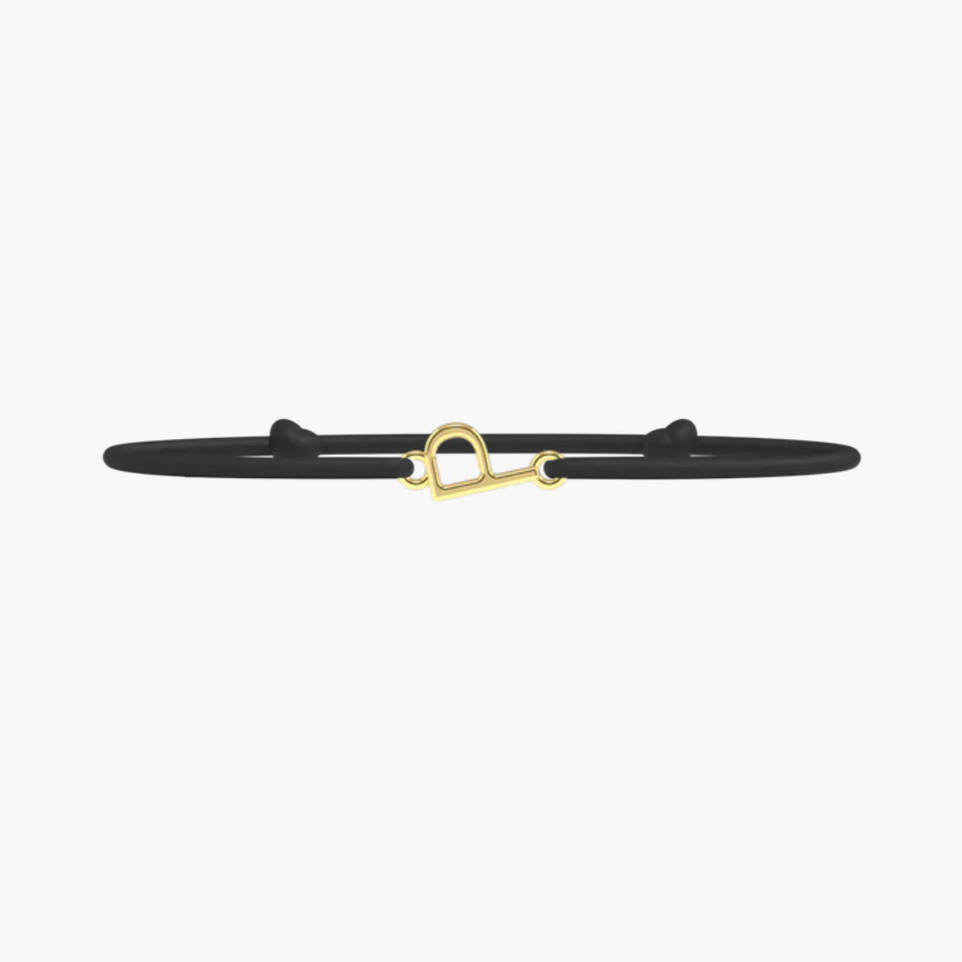 Bracelet Lettre- lien fin Noir