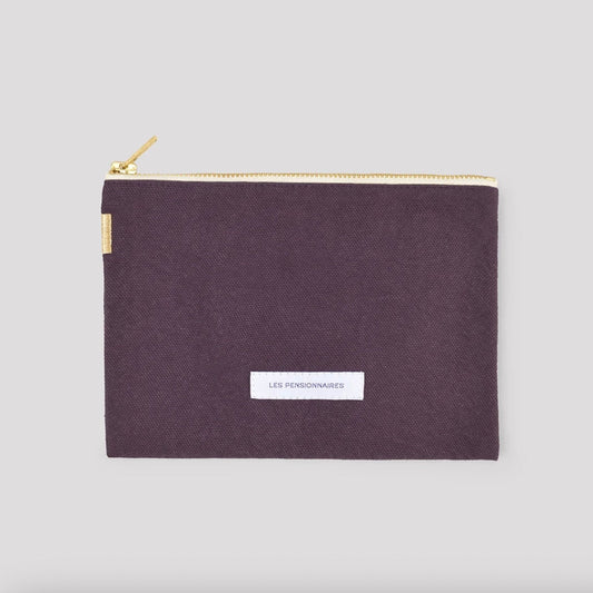 Petite pochette en toile de coton bio - Violet Aubergine