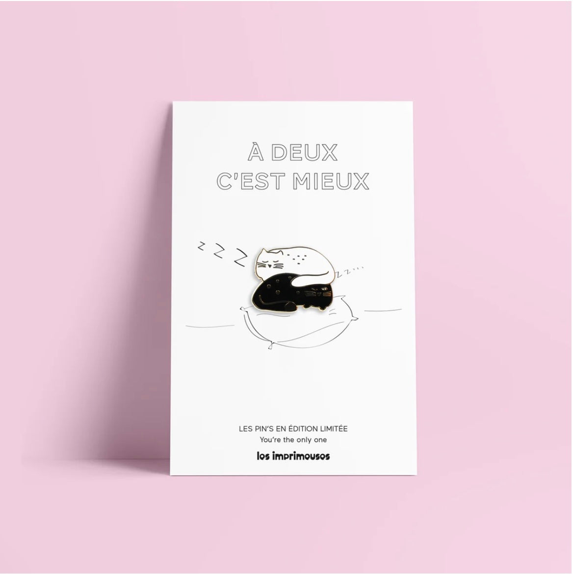 Pin's Chat noir chat blanc - A deux c'est mieux