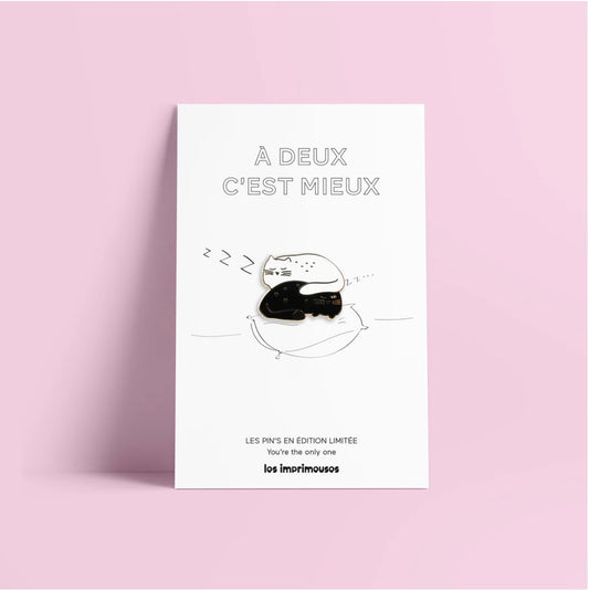 Pin's Chat noir chat blanc - A deux c'est mieux