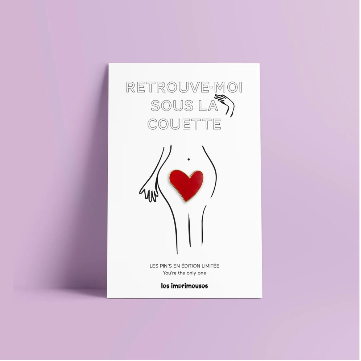 Pin’s coeur rouge - Retrouve moi sous la couette