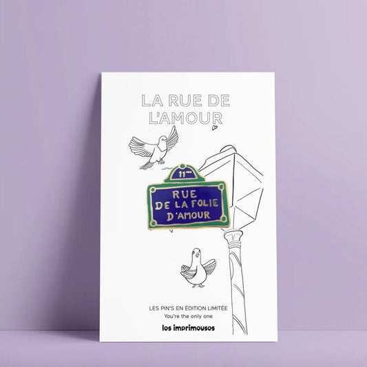 Pin's plaque de rue - Rue de la folie d'Amour