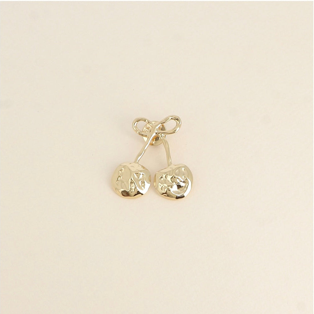 Pin's cerise acier inoxydable doré