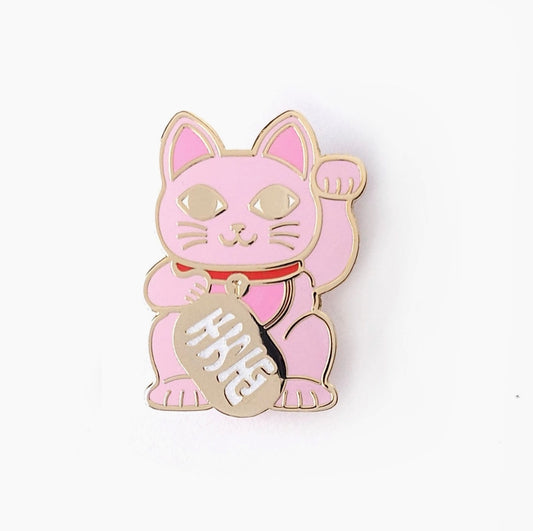 Pins chat rose  Maneki Neko