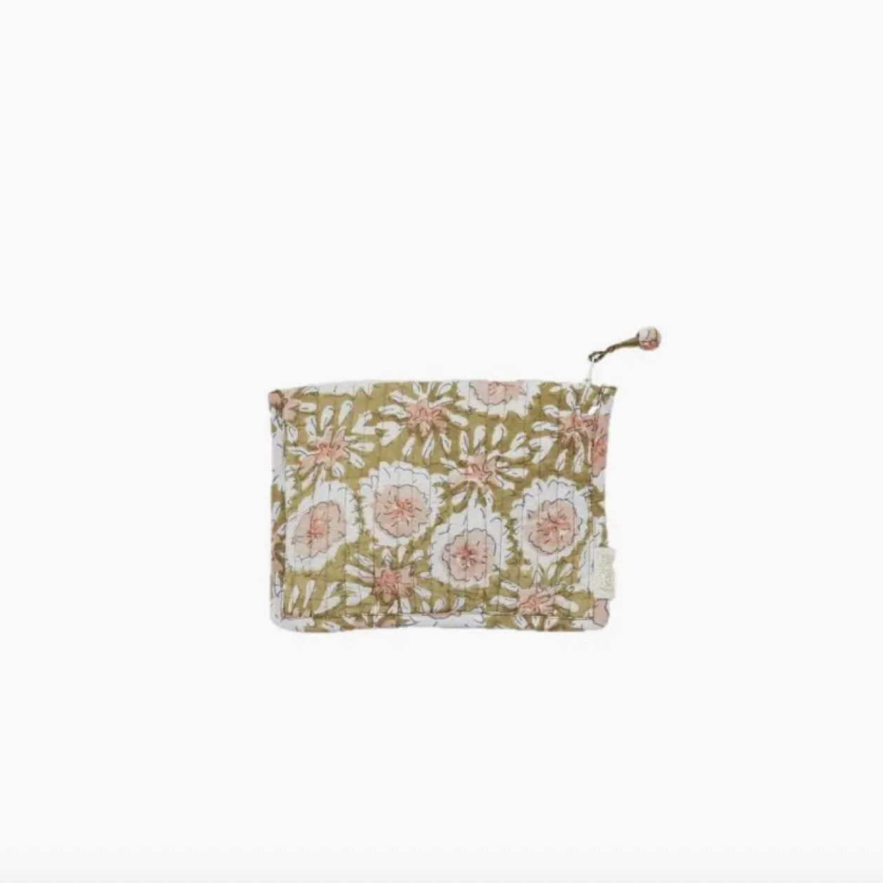 Pochette olive et rose