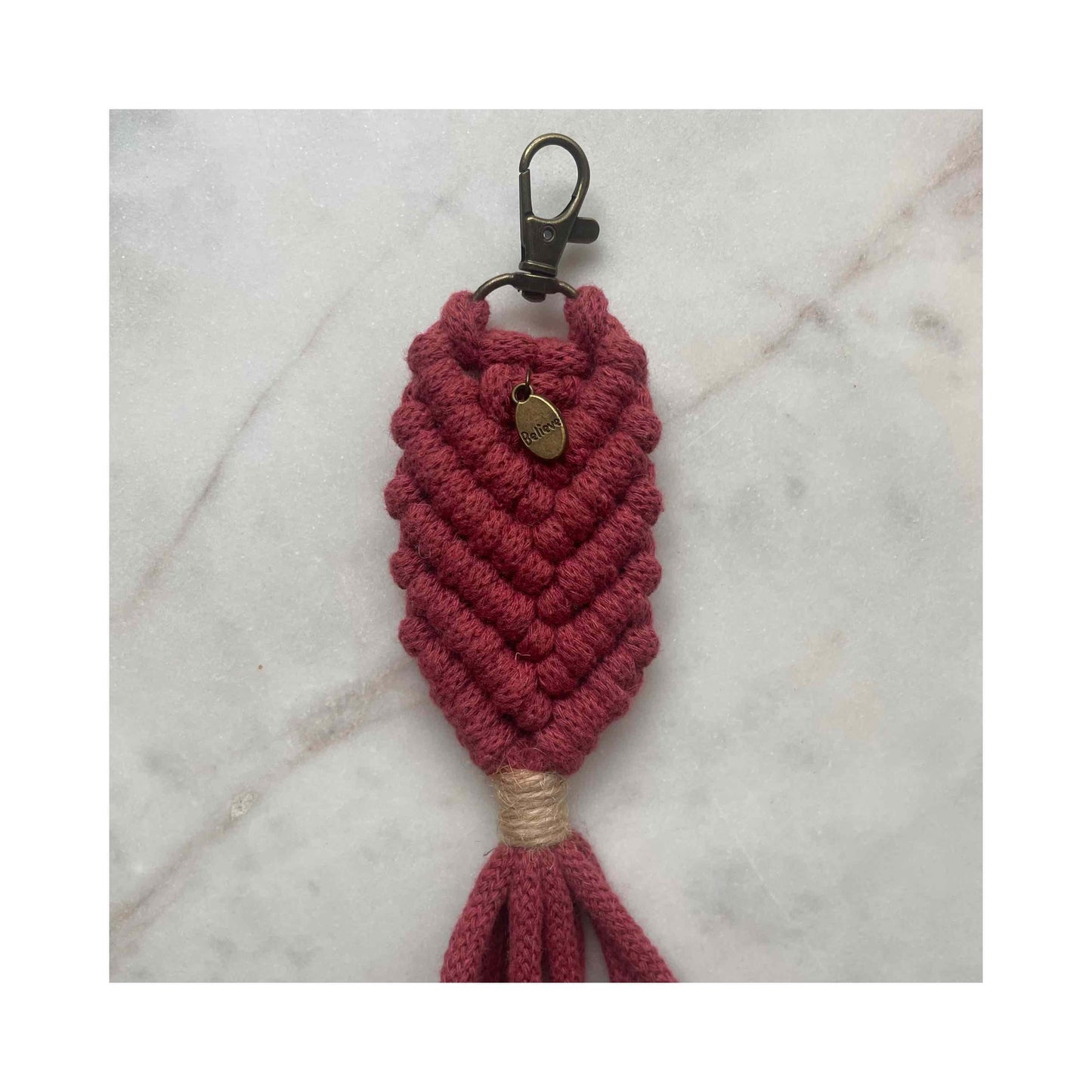 Porte clés poisson framboise