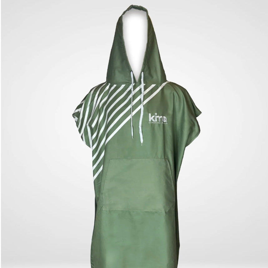 Poncho surf microfibres - Kaki lignes