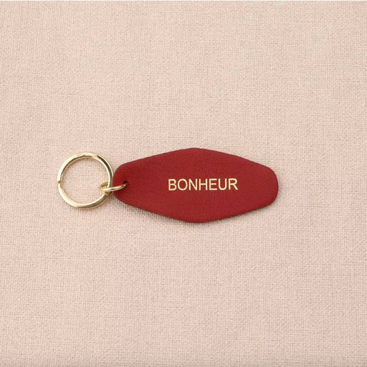 Porte clé cuir bonheur