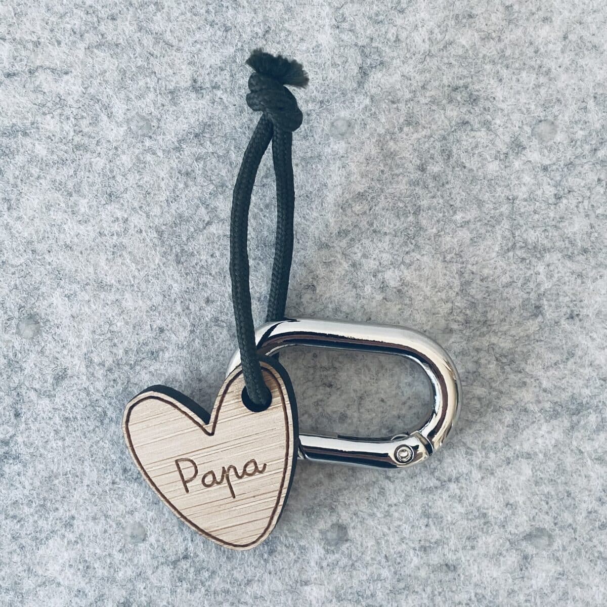 Porte-clés coeur bois Papa