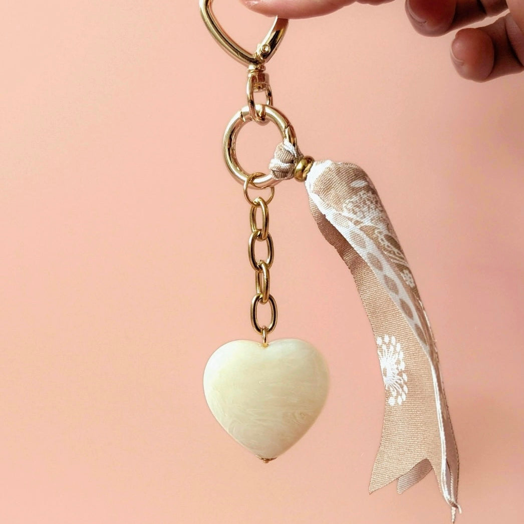 Porte clés grigri de sac coeur