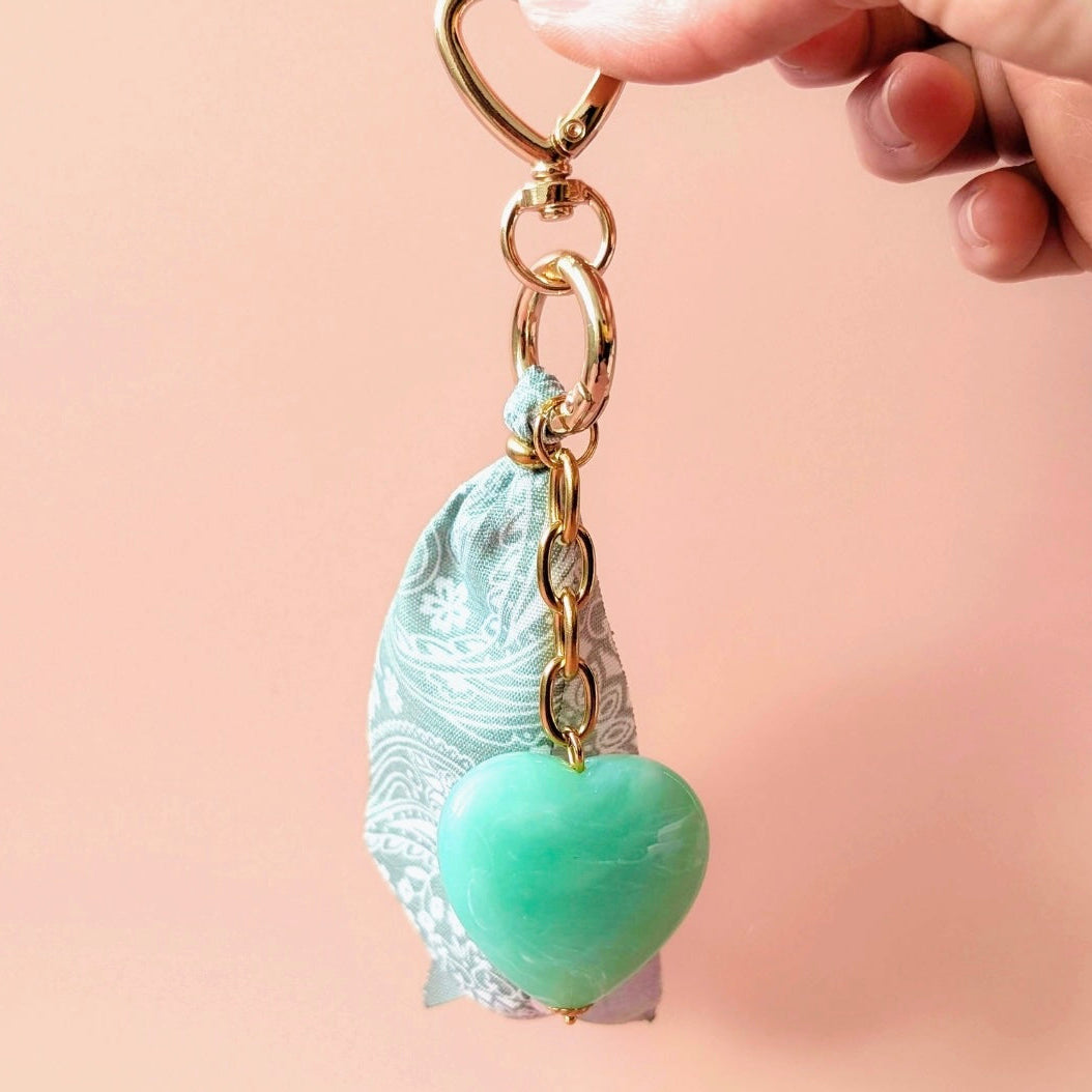 Porte clés grigri de sac coeur