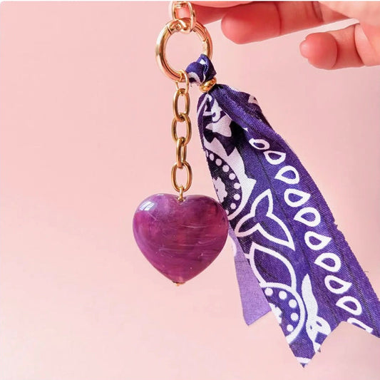 Porte clés grigri de sac coeur