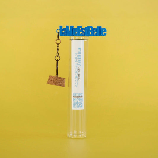 Porte-clef La vie est belle bleu