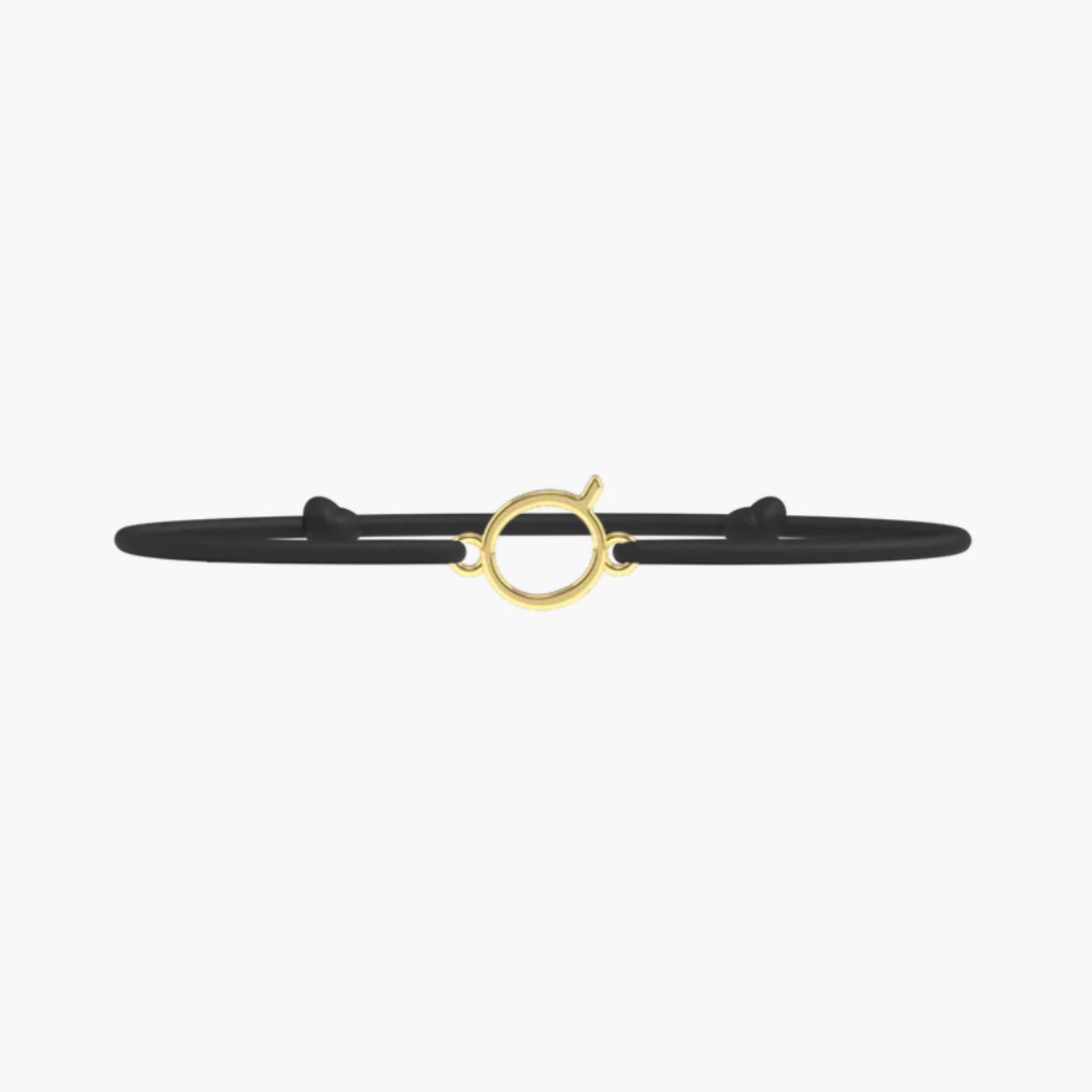 Bracelet Lettre- lien fin Noir