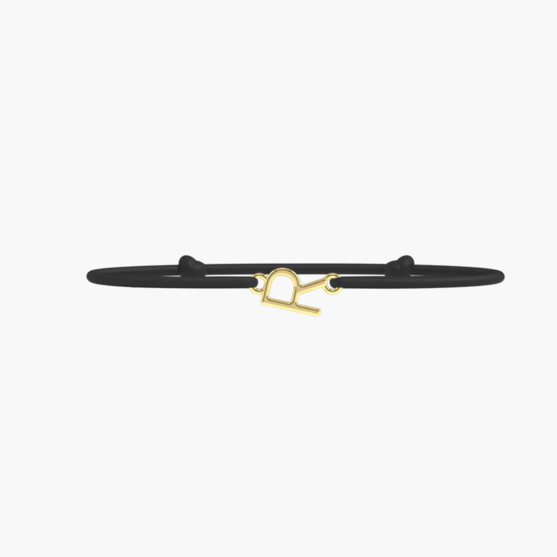 Bracelet Lettre- lien fin Noir