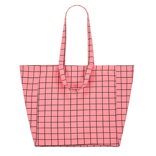 Sac cabas check funky pink