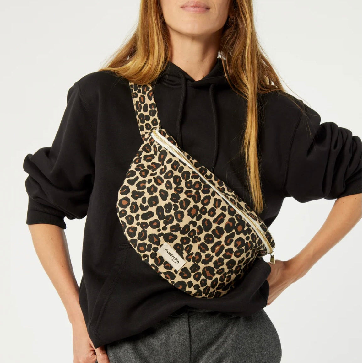 Sac banane Custine XL- Leopard beige sand