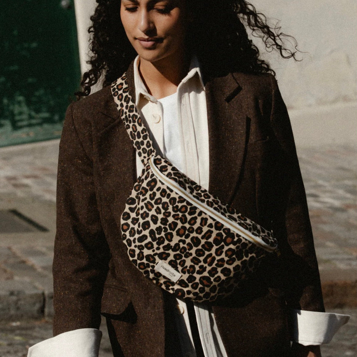 Sac banane Custine XL- Leopard beige sand