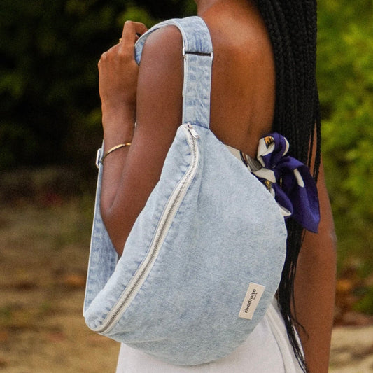 Sac banane Custine XL- Salt washed denim