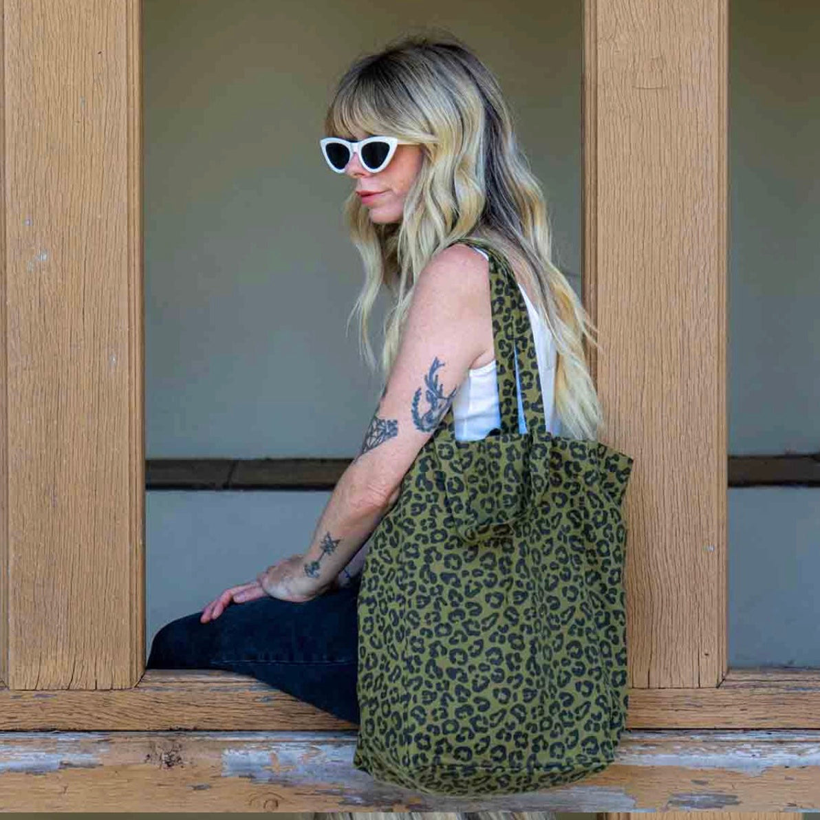 Sac cabas Elisabeth Graou Olive