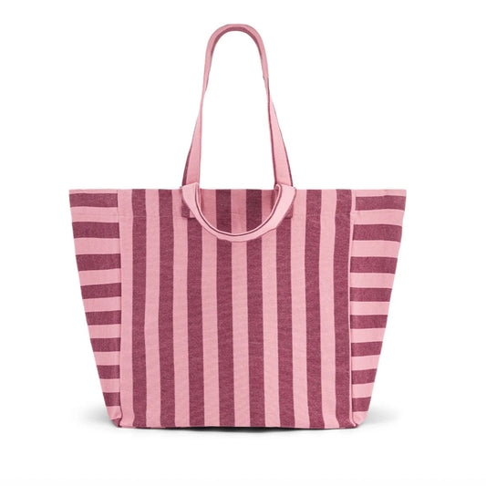 Sac cabas rayures bordeaux bubble pink