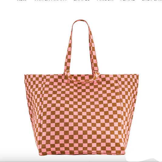 Sac cabas damier caramel strawberry