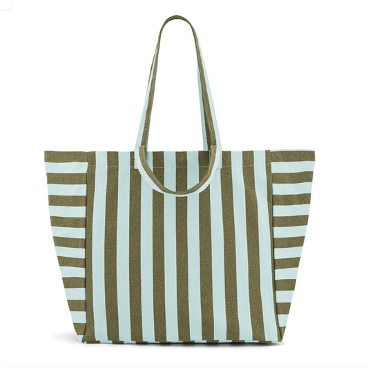 Sac cabas rayures aqua Olive