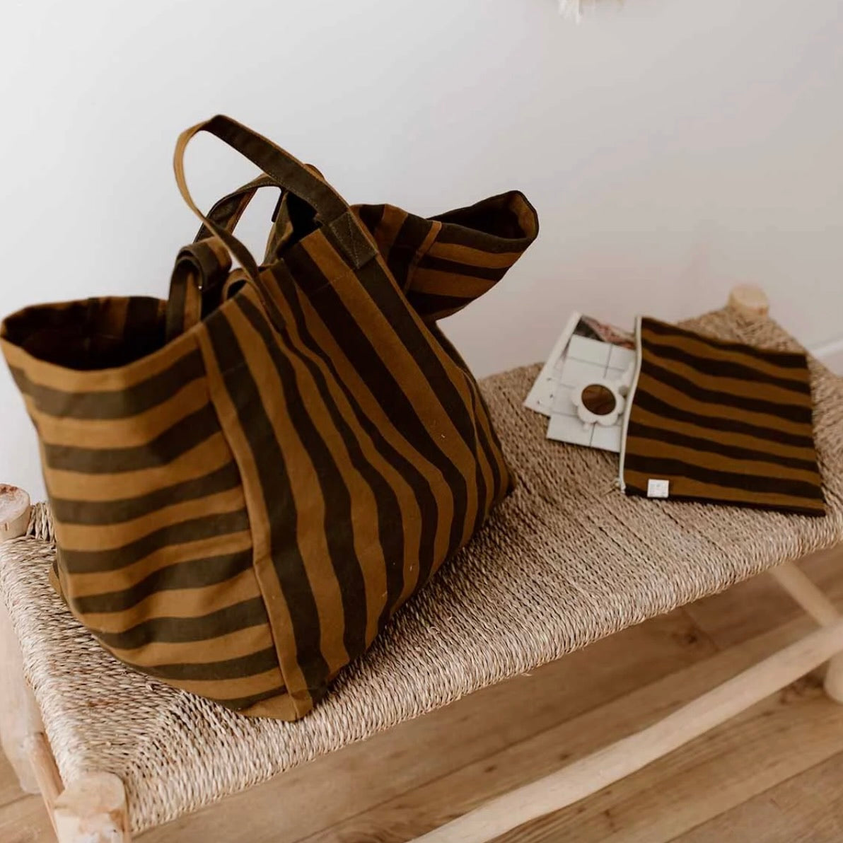 Sac cabas rayures cumin
