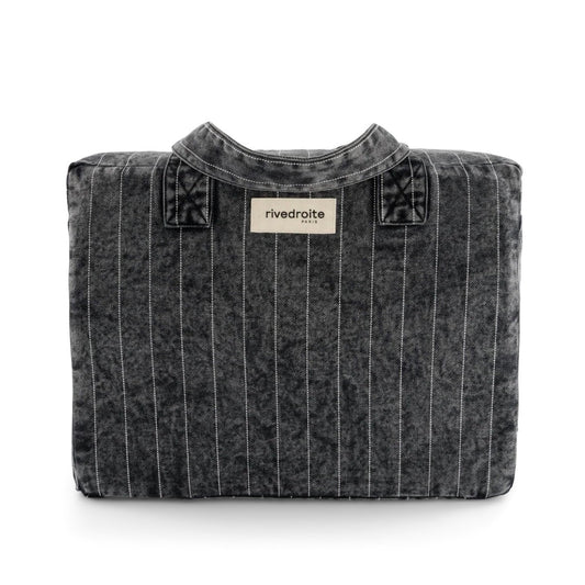 Sac 24 heures Célestins - Striped black denim
