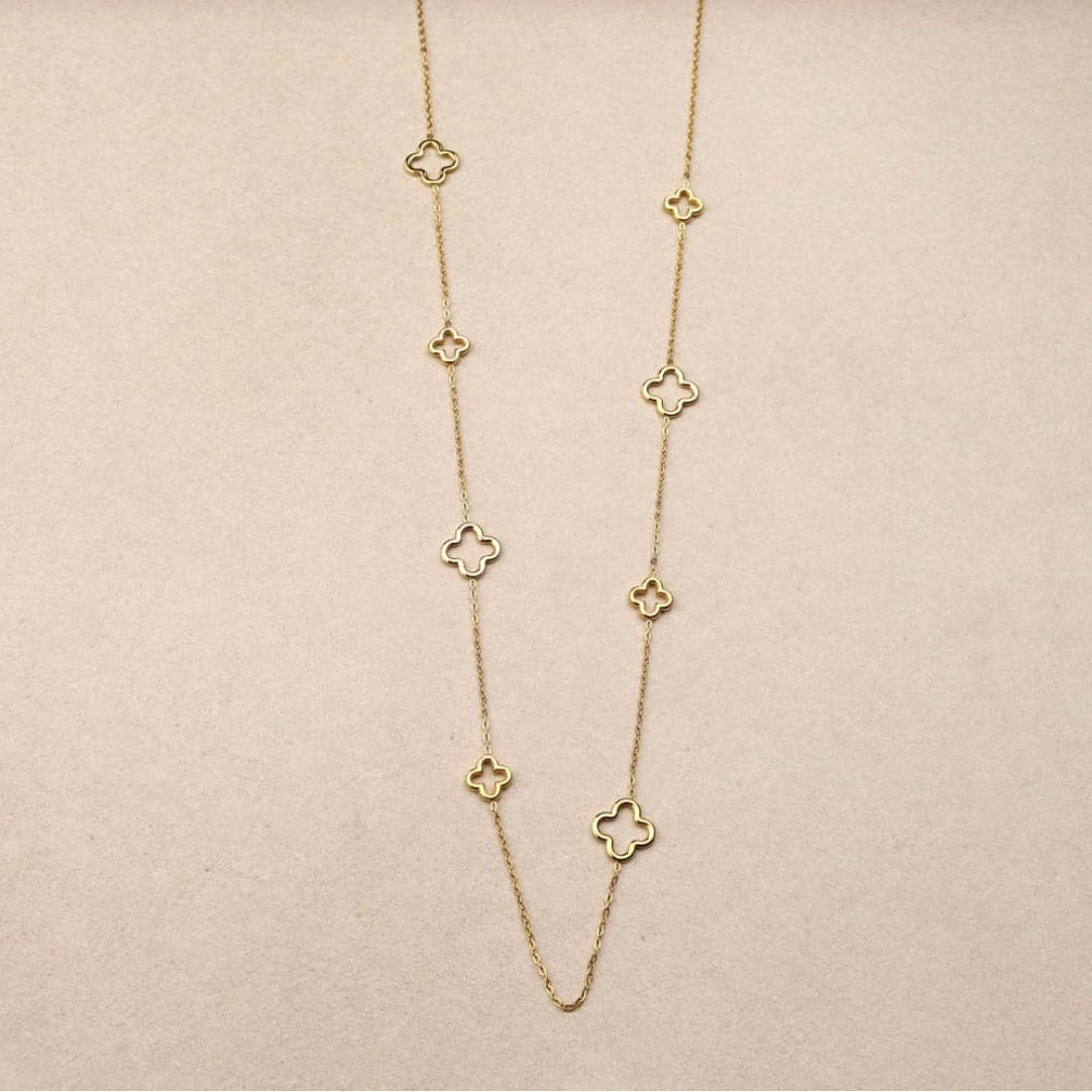 Sautoir trèfles ajourés