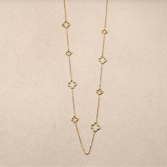 Sautoir trèfles ajourés