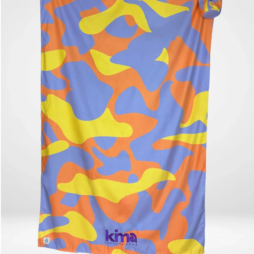 Serviette de plage XXL en microfibres - Camo Sunset