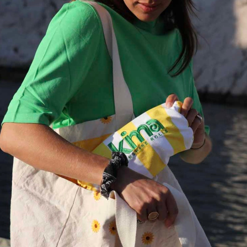 Serviette de plage XXL en microfibres - ETXOLA Jaune