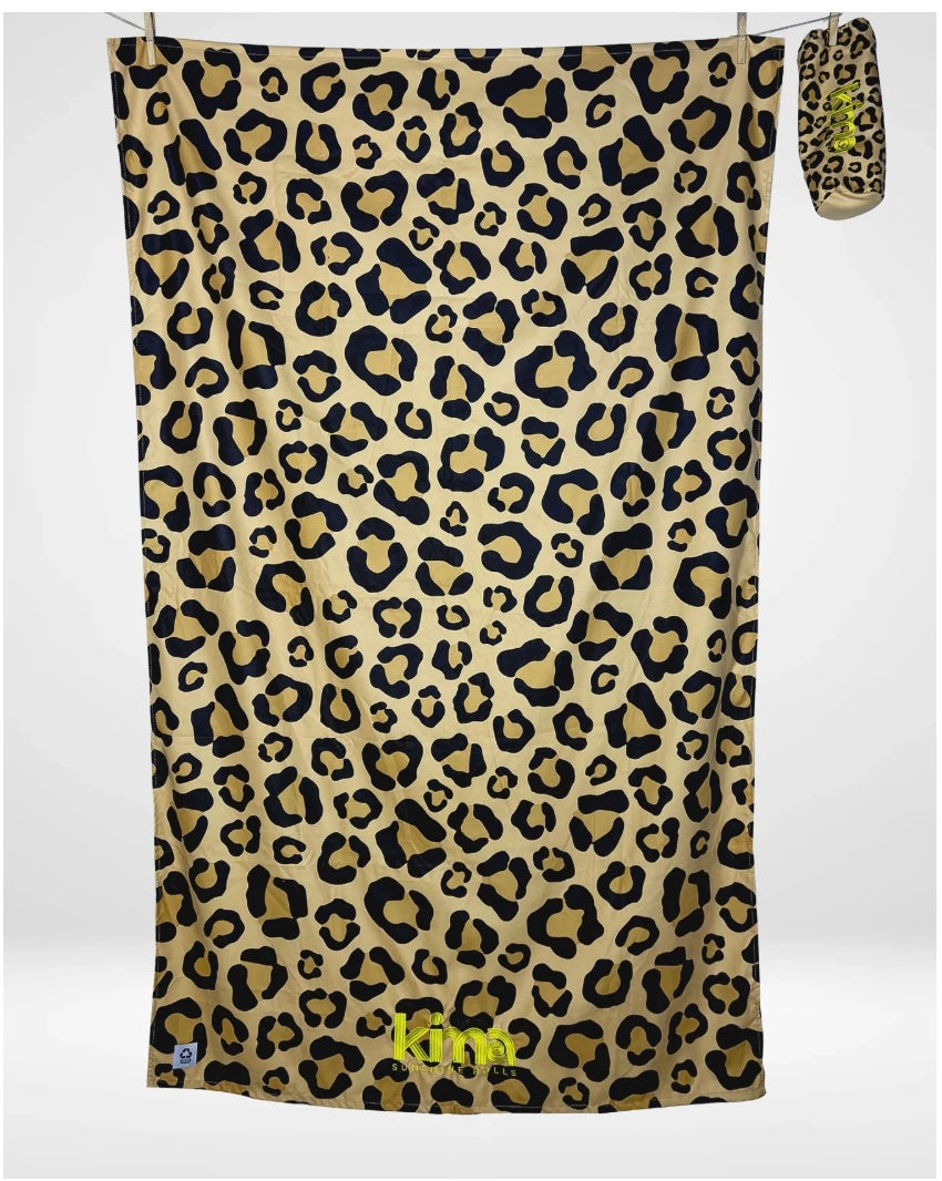 Serviette de plage XXL en microfibres - Léopard