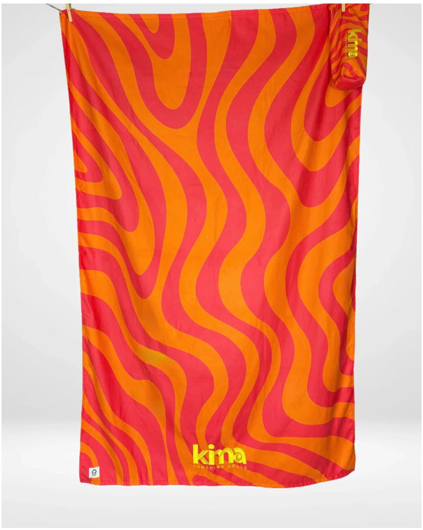 Serviette de plage XXL en microfibres - Wavy Bonbon