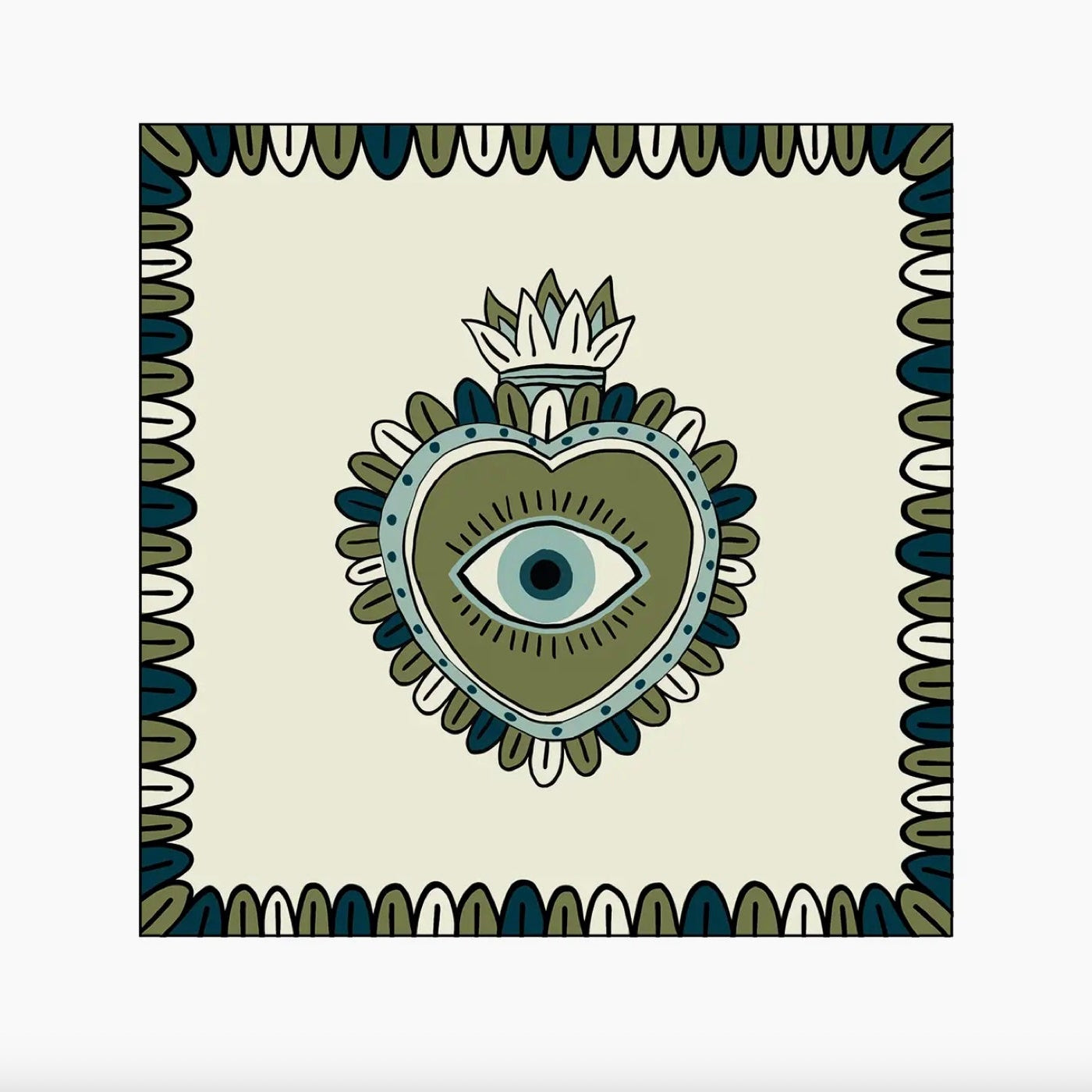 Serviette en papier Ex voto vert