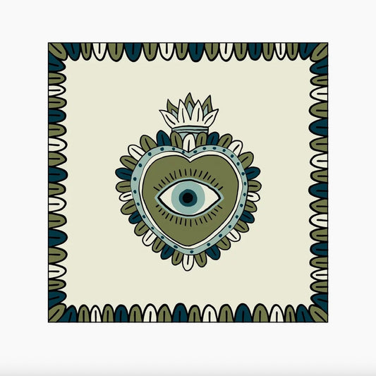 Serviette en papier Ex voto vert