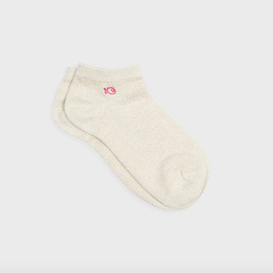 Socquette coton Beige paillettes