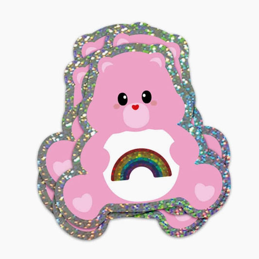 Sticker Bisounours rose Arc en ciel