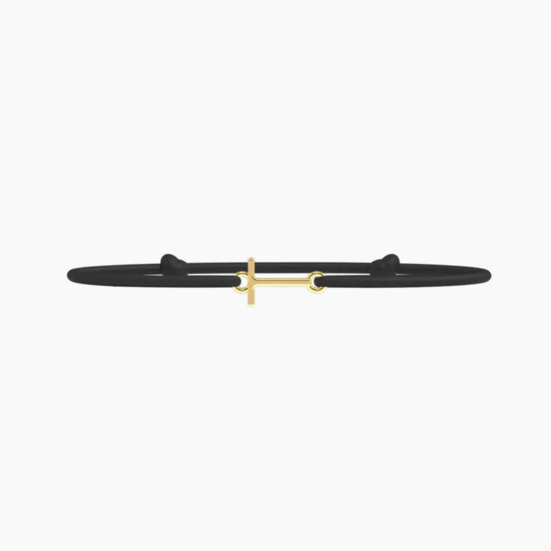Bracelet Lettre- lien fin Noir