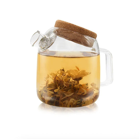 Théière en verre transparent