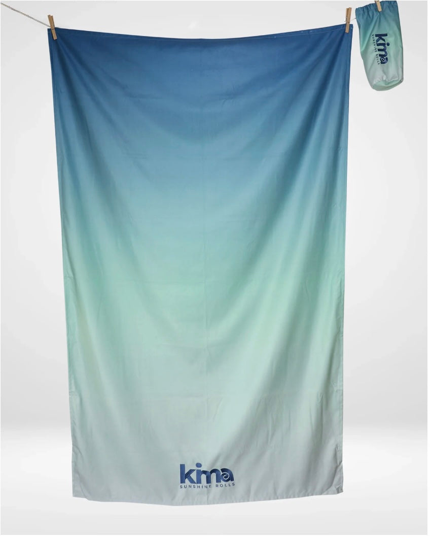 Serviette de plage XXL en microfibres - Tie & Dye Bleu Lagon