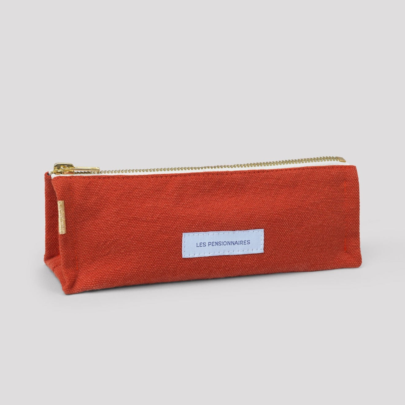 Trousse à crayons en toile de coton bio - Orange Flamboyant