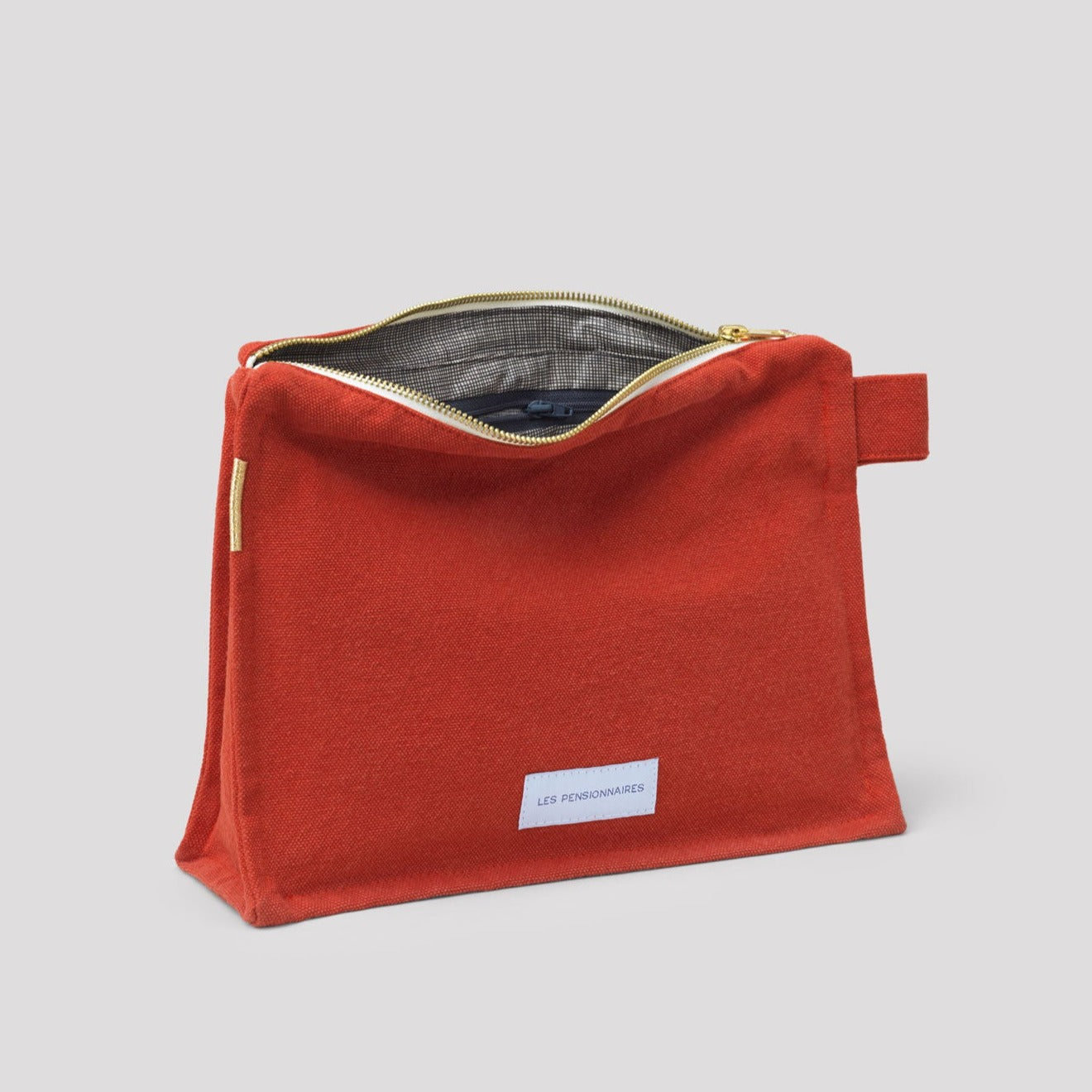 Trousse de toilette en toile de coton bio - Orange Flamboyant