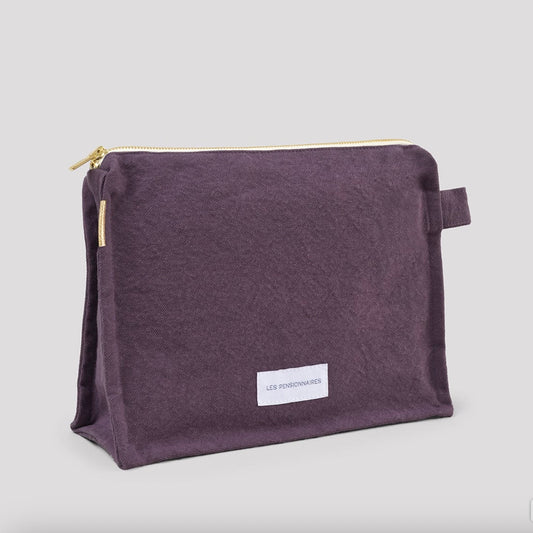 Trousse de toilette en toile de coton bio - Violet Aubergine