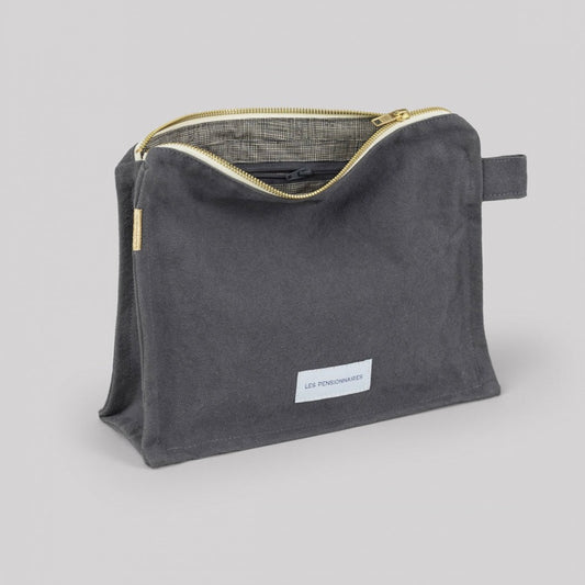 Trousse de toilette en toile de coton bio - Gris Ardoise