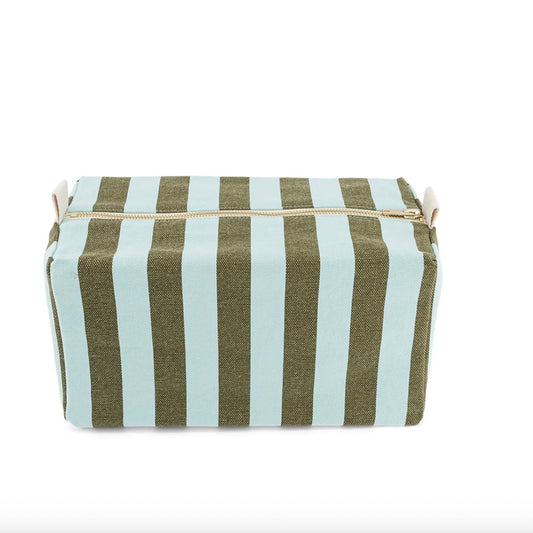 Trousse de toilette rayures Aqua Olive