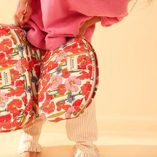 Trousse maquillage Fleurs rouges